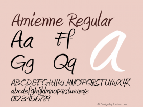 Amienne: 2008 Version 1.001 Font Sample