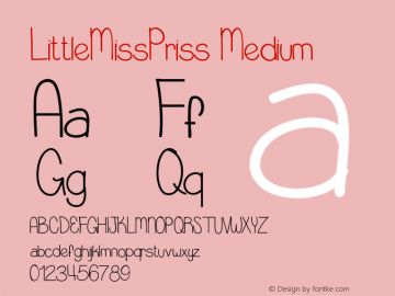LittleMissPriss Version 001.000 Font Sample