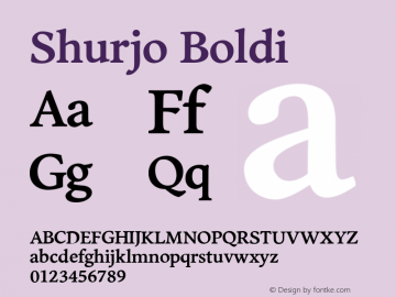 Shurjo-Bold Version 2.119 2018 Font Sample