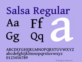 Salsa Version 1.002;June 27, 2020;FontCreator 12.0.0.2565 64-bit图片样张