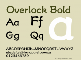 Overlock Bold Version 1.001;June 27, 2020;FontCreator 12.0.0.2565 64-bit Font Sample