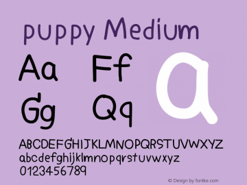 puppy Version 001.000 Font Sample