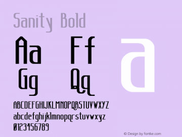 Sanity Bold 1.0 Font Sample