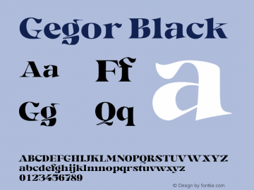 Gegor Black Version 1.000 Font Sample