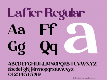 Lafier Version 1.00;June 6, 2021;FontCreator 12.0.0.2525 64-bit图片样张