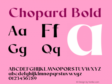 Chopard Bold Version 1.000 Font Sample