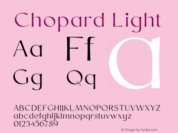 Chopard Light Version 1.000 Font Sample