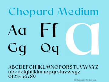 Chopard Medium Version 1.000 Font Sample