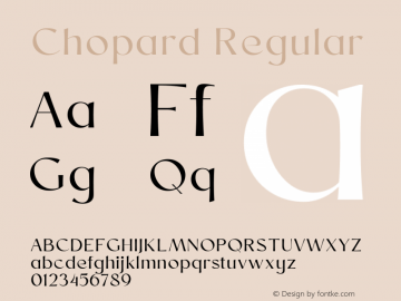 Chopard Regular Version 1.000 Font Sample
