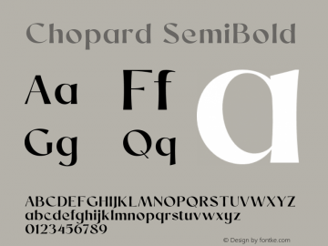 Chopard SemiBold Version 1.000;PS 001.000;hotconv 1.0.88;makeotf.lib2.5.64775 Font Sample