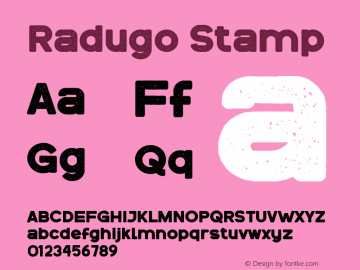 Radugo Stamp Version 1.001;Fontself Maker 3.5.4 Font Sample