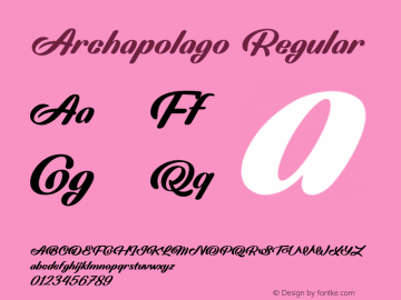 Archapolago Version 0.00;June 7, 2021;FontCreator 11.5.0.2427 64-bit Font Sample