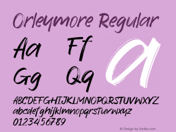 Orleymore Version 1.00;June 8, 2021;FontCreator 12.0.0.2565 64-bit Font Sample