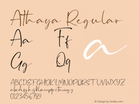 Athaya Version 1.000 Font Sample