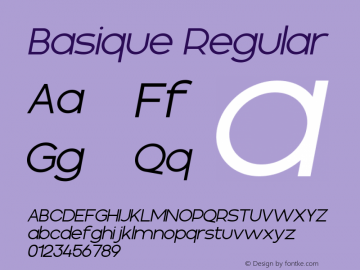 Basique Light Italic Version 1.00图片样张