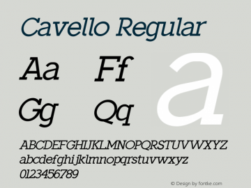 Cavello Italic Version 1.00 Font Sample