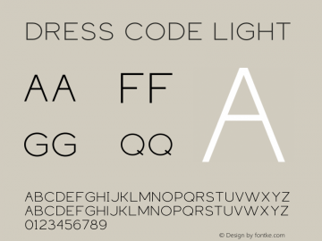 Dress Code Light Version 1.000;PS 001.000;hotconv 1.0.88;makeotf.lib2.5.64775图片样张