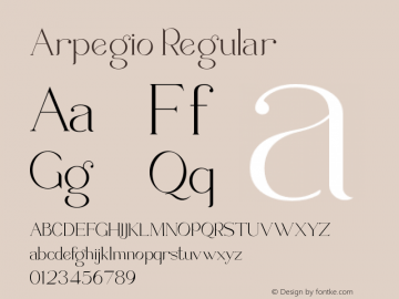 Arpegio 1.000 Font Sample