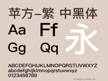 苹方-繁 中黑体  Font Sample