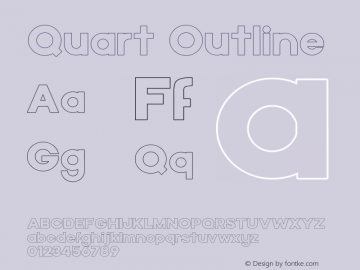 Quart Outline Version 1.000 Font Sample