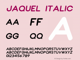 Jaquel Italic Version 1.000图片样张