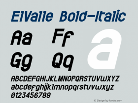ElValle Bold Italic Version 1.4 Font Sample