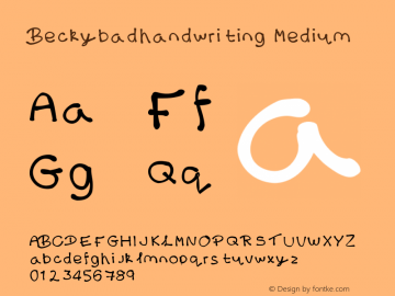 Beckybadhandwriting Medium Version 001.000图片样张