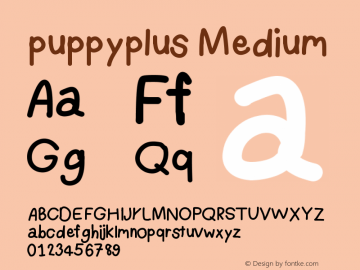 puppyplus Version 001.000 Font Sample