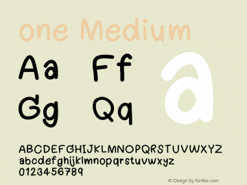 one Version 001.000 Font Sample