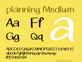 planning Medium Version 001.000 Font Sample