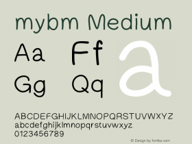 mybm Version 001.000 Font Sample