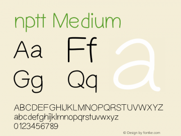 nptt Version 001.000 Font Sample