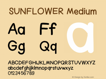 SUNFLOWER Version 001.000 Font Sample