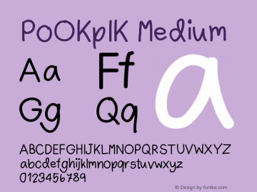 PoOKpIK Version 001.000 Font Sample