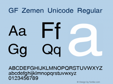 GF Zemen Unicode Regular Version 0.20图片样张