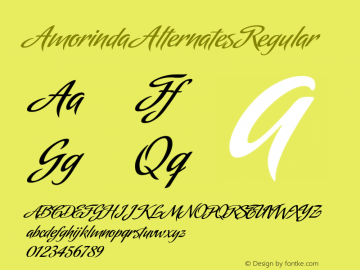 Amorinda Alternates Regular 1.0 Font Sample