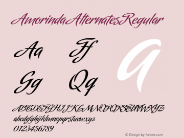 Amorinda Alternates Regular 001.001 Font Sample
