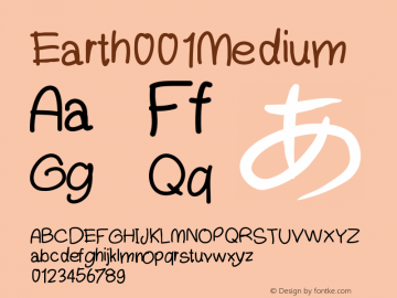 Earth001 Version 001.000 Font Sample