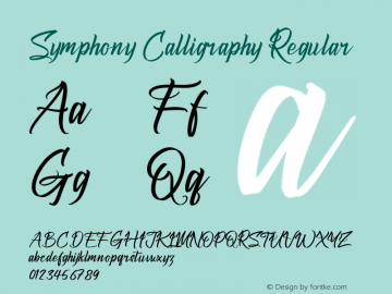 Symphony Calligraphy Version 1.00;June 11, 2021;FontCreator 13.0.0.2683 64-bit Font Sample