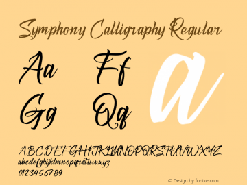 Symphony Calligraphy Version 1.00;June 11, 2021;FontCreator 13.0.0.2683 64-bit Font Sample