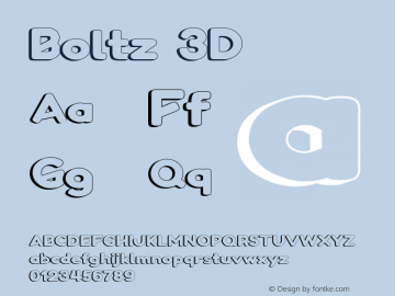 Boltz 3D Version 1.000 Font Sample