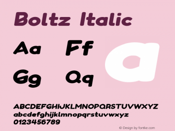 Boltz Italic Version 1.000图片样张