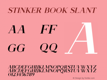 Stinker Book Slant Version 1.00;April 9, 2021;FontCreator 13.0.0.2683 64-bit图片样张