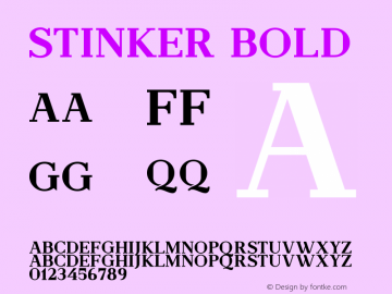 Stinker Bold Version 1.00;January 2, 2020;FontCreator 11.5.0.2427 32-bit图片样张