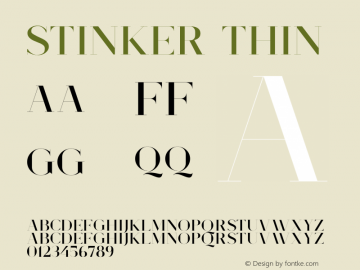 Stinker Thin Version 1.00;April 9, 2021;FontCreator 13.0.0.2683 64-bit图片样张