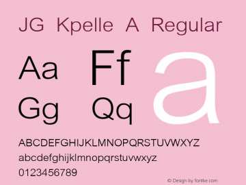 JG Kpelle A Regular Macromedia Fontographer 4.1 01/10/27 Font Sample