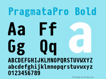 PragmataPro Bold Version 0.829 Font Sample