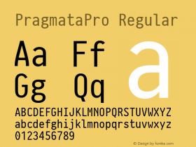 PragmataPro Regular Version 0.829图片样张