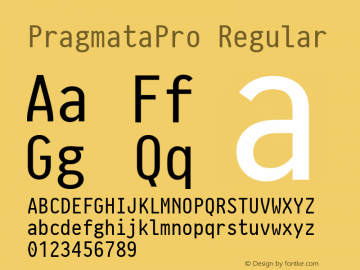 PragmataPro Regular Version 0.829 Font Sample