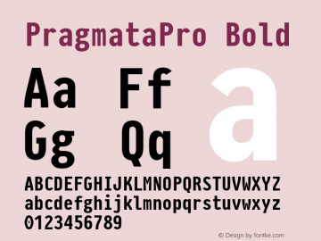PragmataPro-Bold Version 0.829 Font Sample